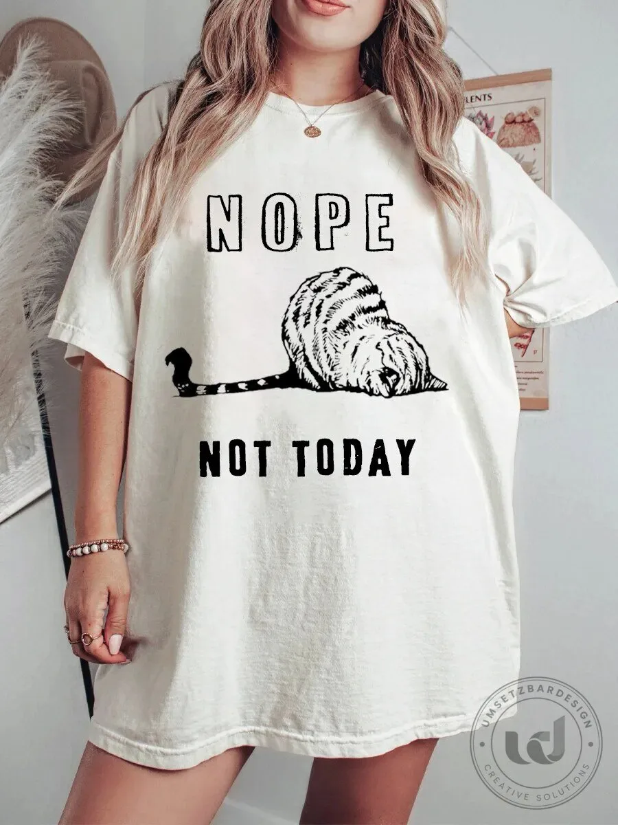 Nope Not Today Lazy Cat Funny Graphic Oversized T-Shirt 5 Nope Not Today Lazy Cat Funny Graphic Oversized T-Shirt